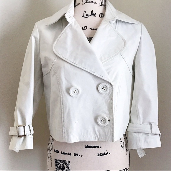 Emporio Cueros White Leather Button Front Jacket - Picture 4 of 8